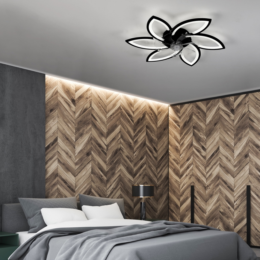 Brilagi - LED Prigušiva plafonjera sa ventilatorom LED/50W/230V 3000-6500K crno + Daljinski upravljač