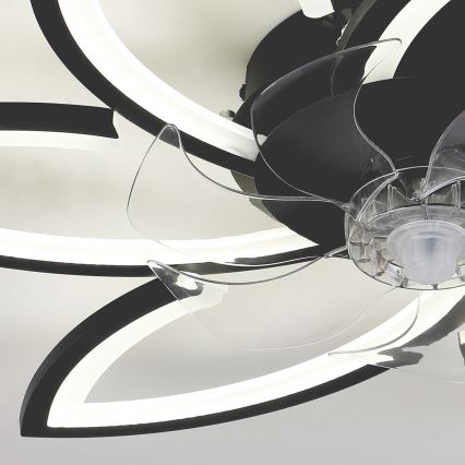 Brilagi - LED Prigušiva plafonjera sa ventilatorom LED/50W/230V 3000-6500K crno + Daljinski upravljač