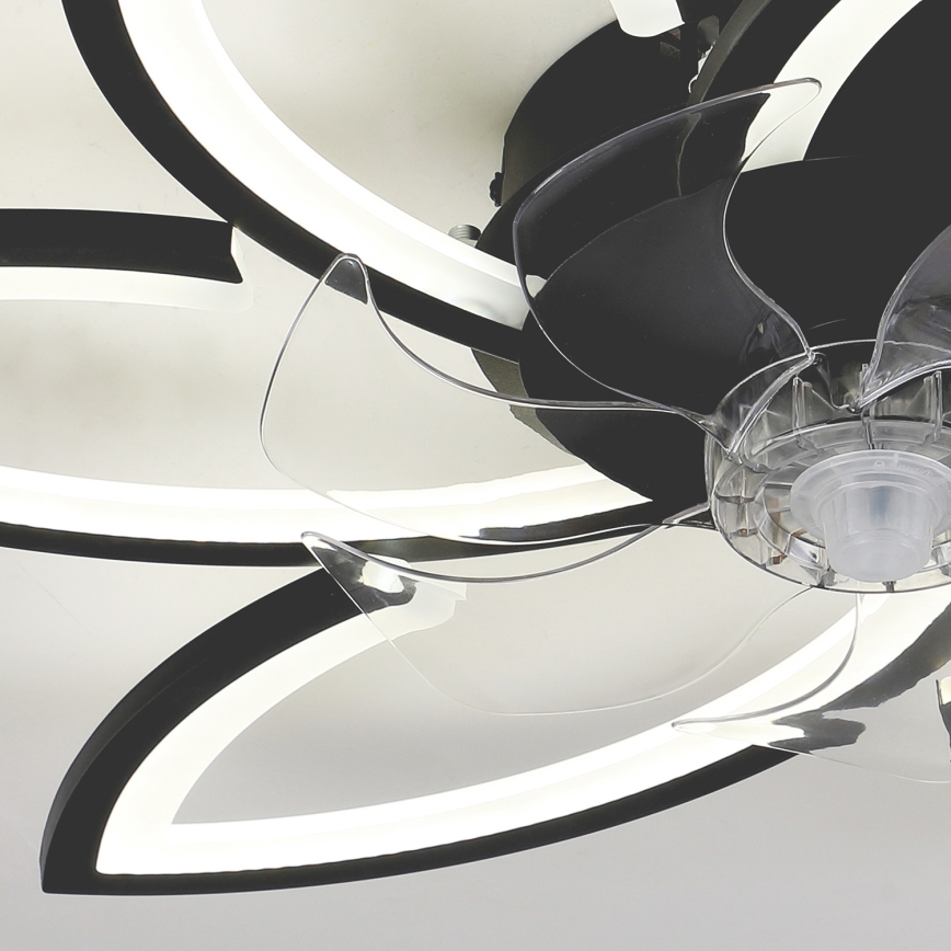 Brilagi - LED Prigušiva plafonjera sa ventilatorom LED/50W/230V 3000-6500K crno + Daljinski upravljač