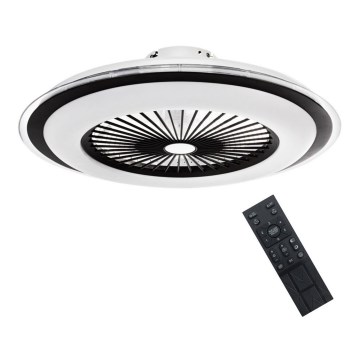 Brilagi - LED Prigušivo svetlo sa ventilatorom RONDA LED/48W/230V 3000-6000K crno + Daljinski upravljač