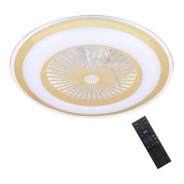Brilagi - LED Prigušivo svetlo sa ventilatorom RONDA LED/48W/230V 3000-6000K zlatna + Daljinski upravljač