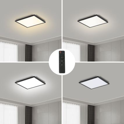 Brilagi - LED Prigušiva plafonjera SLIMFRAME LED/25W/230V 30x30 cm 3000-6000K crno + Daljinski upravljač