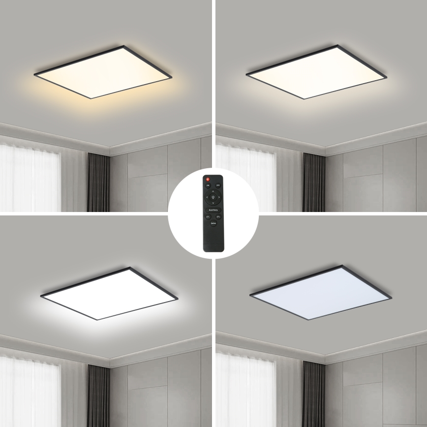Brilagi - LED Prigušiva plafonjera SLIMFRAME LED/36W/230V 45x45 cm 3000-6000K crno + Daljinski upravljač