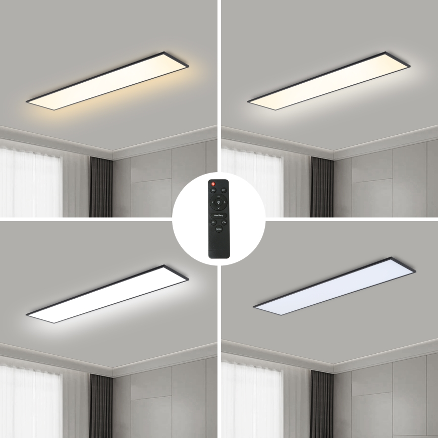 Brilagi - LED Prigušiva plafonjera SLIMFRAME LED/58W/230V 120x30 cm 3000-6000K crno + Daljinski upravljač