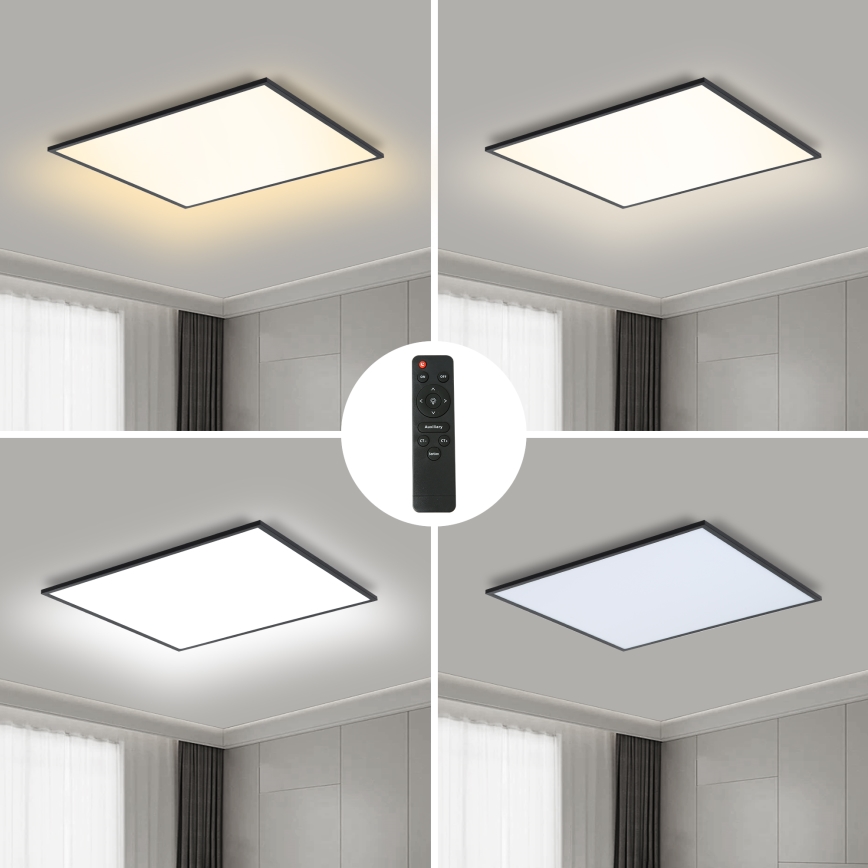 Brilagi - LED Prigušiva plafonjera SLIMFRAME LED/58W/230V 60x60 cm 3000-6000K crno + Daljinski upravljač