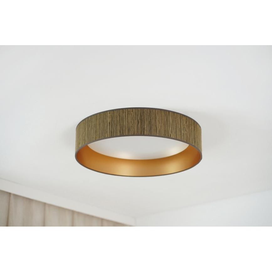Brilagi - LED Prigušiva plafonjera VEGAS SHINE LED/24W/230V 3000/4000/6500K slama braon/zlatna + Daljinski upravljač
