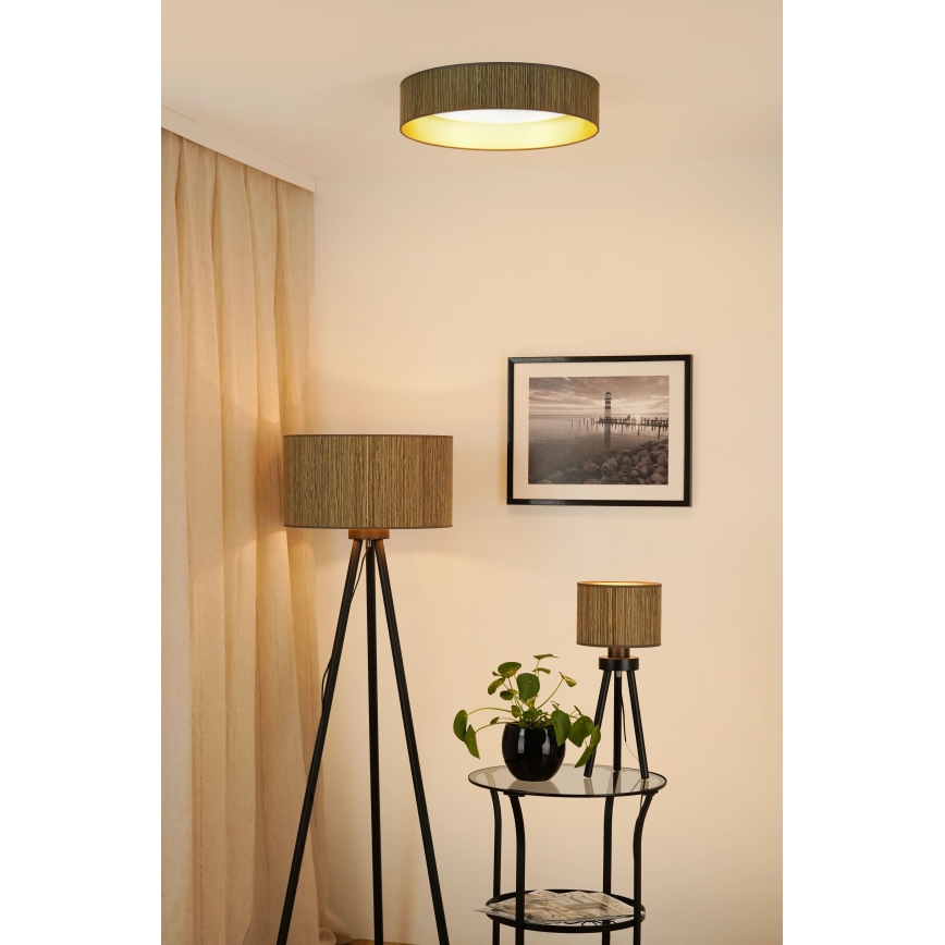 Brilagi - LED Prigušiva plafonjera VEGAS SHINE LED/24W/230V 3000/4000/6500K slama braon/zlatna + Daljinski upravljač