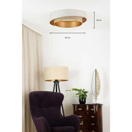 Brilagi - LED Prigušiva plafonjera VEGAS SHINE LED/24W/230V pr. 60 cm 3000/4000/6500K kremasta/bež + Daljinski upravljač