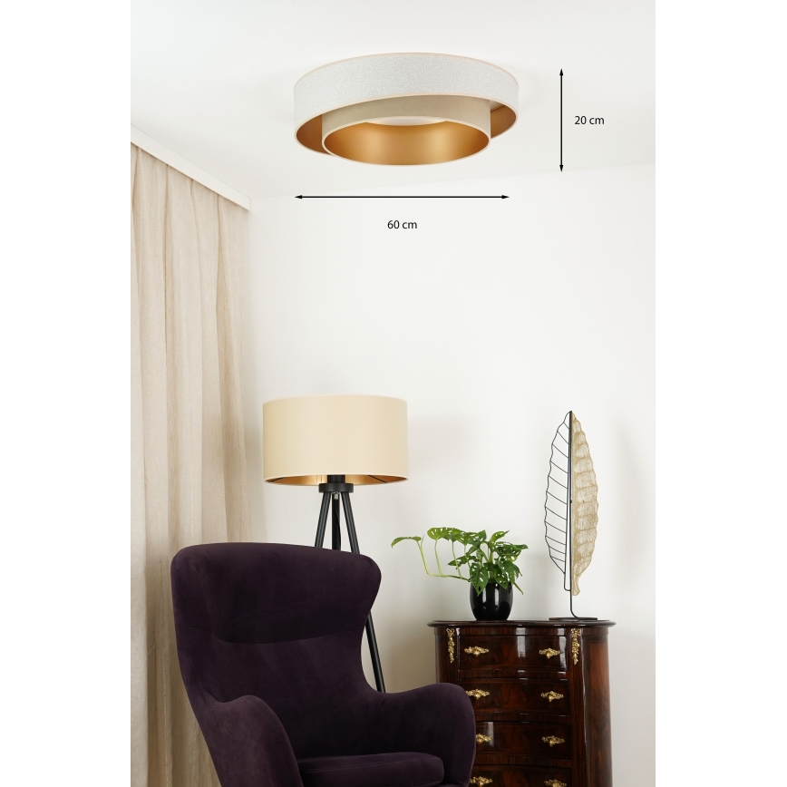 Brilagi - LED Prigušiva plafonjera VEGAS SHINE LED/24W/230V pr. 60 cm 3000/4000/6500K kremasta/bež + Daljinski upravljač