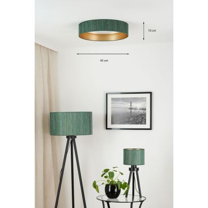 Brilagi - LED Prigušiva plafonjera VEGAS SHINE LED/24W/230V 3000/4000/6500K slama zelena/zlatna + Daljinski upravljač