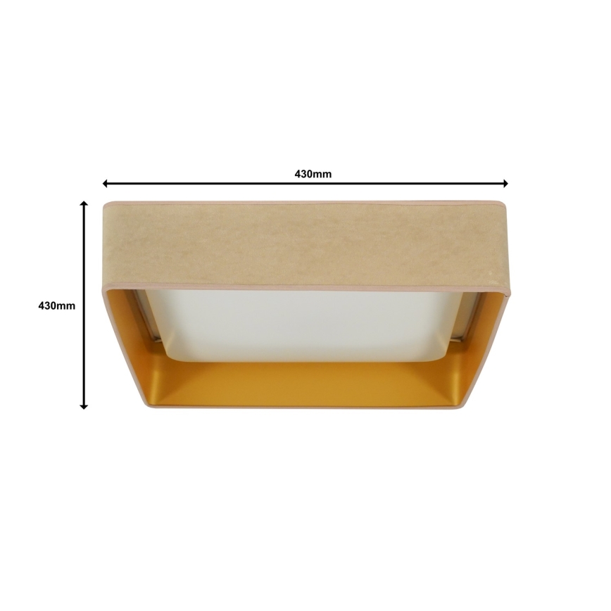 Brilagi - LED Prigušiva plafonjera VELVET SQUARE LED/24W/230V 3000/4000/6500K + Daljinski upravljač bež