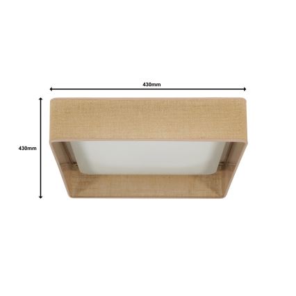 Brilagi - LED Prigušiva plafonjera VELVET SQUARE LED/24W/230V 3000/4000/6500K + Daljinski upravljač braon
