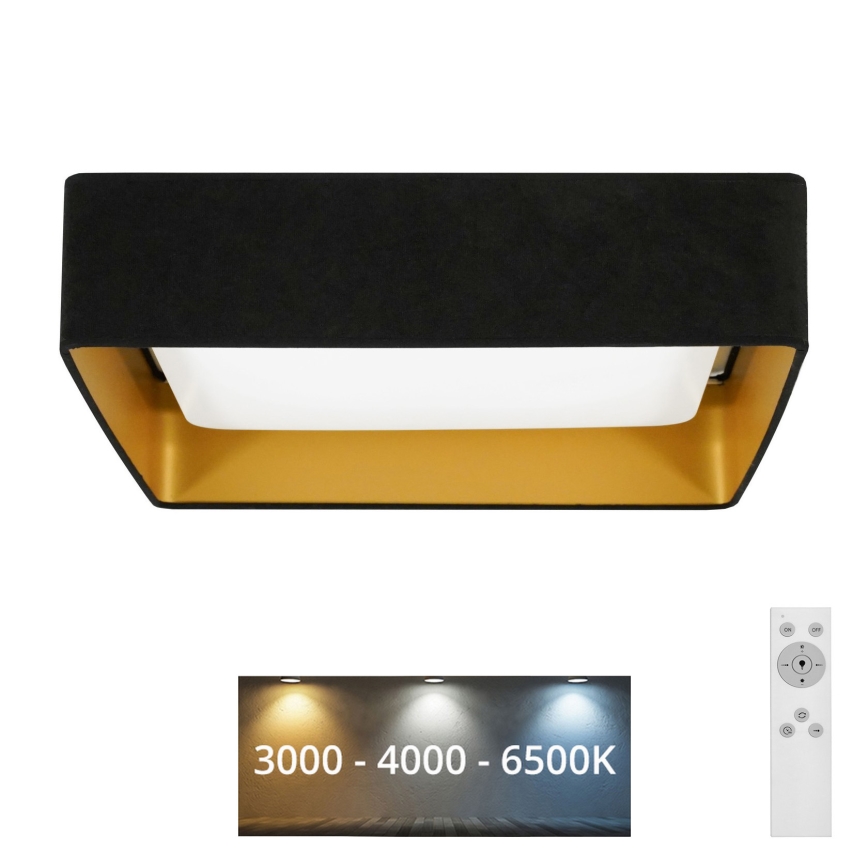 Brilagi - LED Prigušiva plafonjera VELVET SQUARE LED/24W/230V 3000/4000/6500K + Daljinski upravljač crno