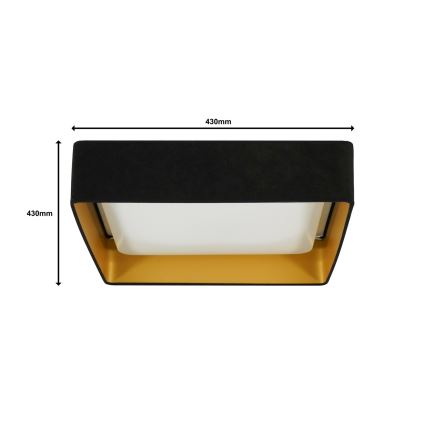 Brilagi - LED Prigušiva plafonjera VELVET SQUARE LED/24W/230V 3000/4000/6500K + Daljinski upravljač crno