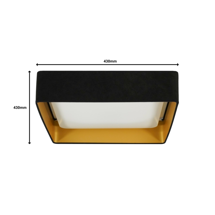 Brilagi - LED Prigušiva plafonjera VELVET SQUARE LED/24W/230V 3000/4000/6500K + Daljinski upravljač crno