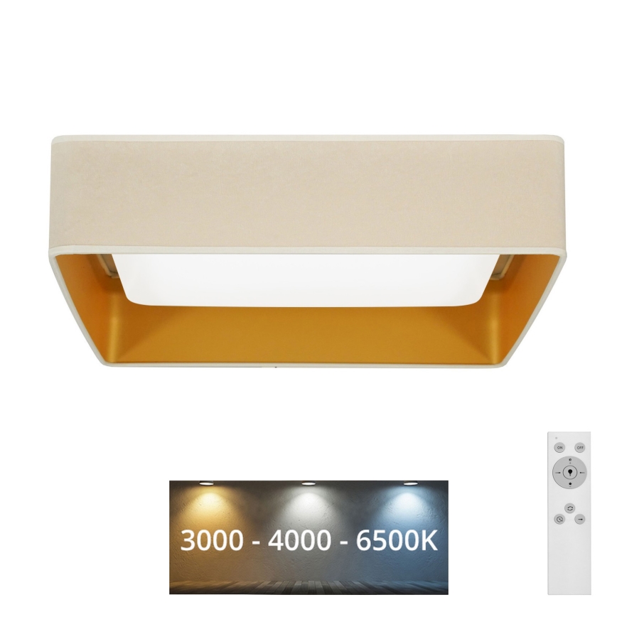 Brilagi - LED Prigušiva plafonjera VELVET SQUARE LED/24W/230V 3000/4000/6500K + Daljinski upravljač kremasta