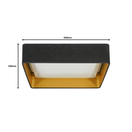 Brilagi - LED Prigušiva plafonjera VELVET SQUARE LED/24W/230V 3000/4000/6500K + Daljinski upravljač sivo