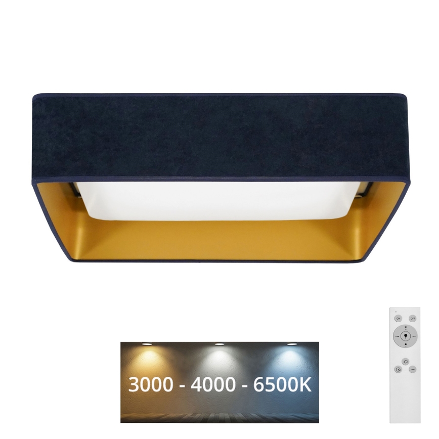 Brilagi - LED Prigušiva plafonjera VELVET SQUARE LED/24W/230V 3000/4000/6500K + Daljinski upravljač tamno plavi