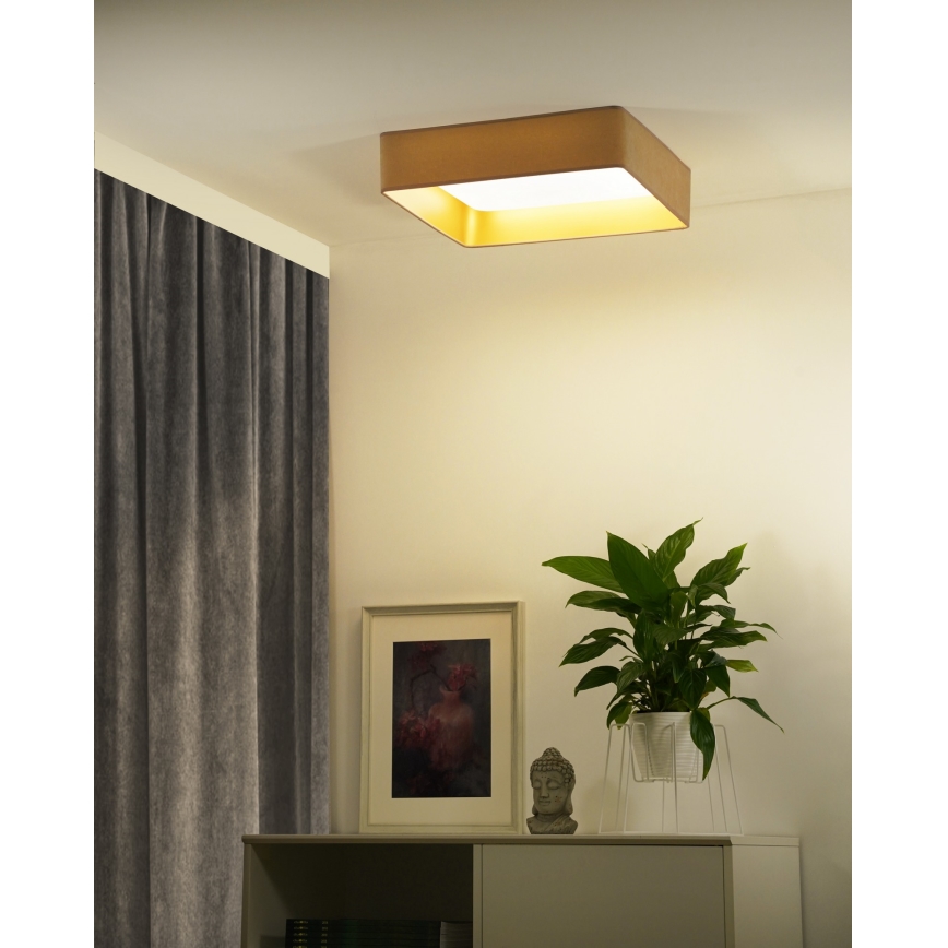 Brilagi - LED Prigušiva plafonjera VELVET SQUARE SMART LED/36W/230V 2700-6500K Wi-Fi Tuya + Daljinski upravljač bež