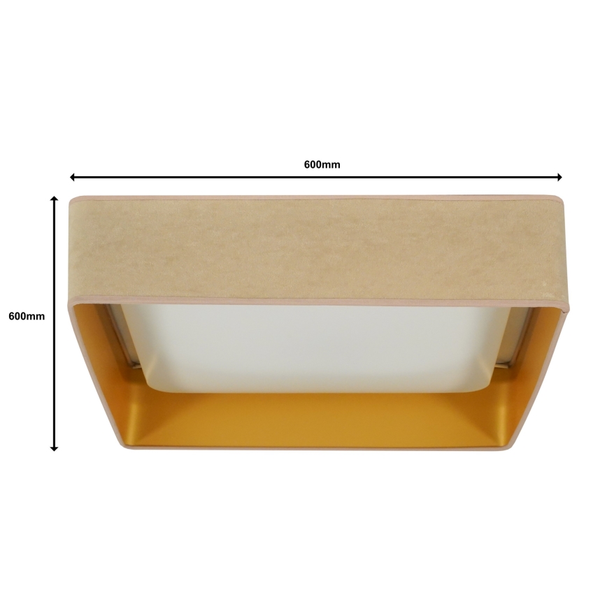 Brilagi - LED Prigušiva plafonjera VELVET SQUARE SMART LED/36W/230V 2700-6500K Wi-Fi Tuya + Daljinski upravljač bež