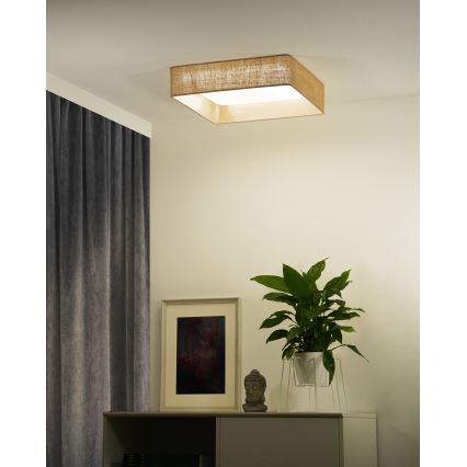 Brilagi - LED Prigušiva plafonjera VELVET SQUARE SMART LED/36W/230V 2700-6500K Wi-Fi Tuya + Daljinski upravljač braon