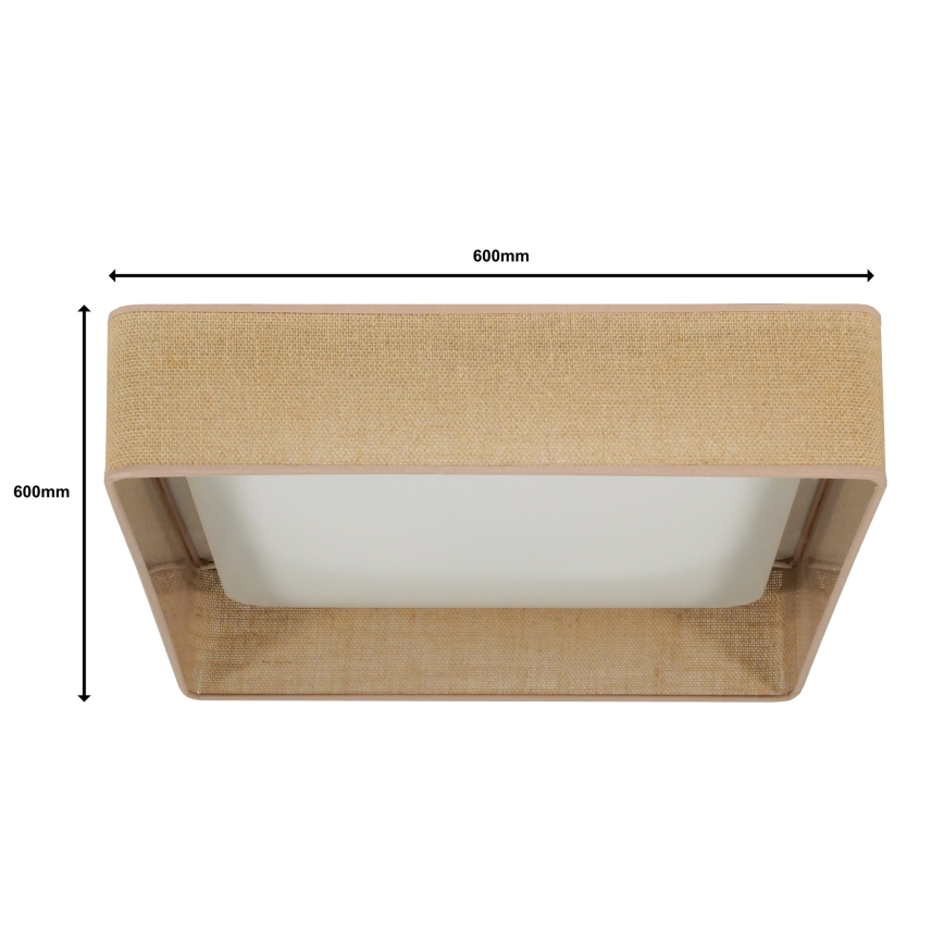 Brilagi - LED Prigušiva plafonjera VELVET SQUARE SMART LED/36W/230V 2700-6500K Wi-Fi Tuya + Daljinski upravljač braon