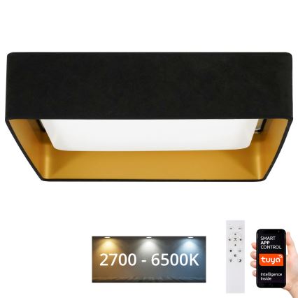 Brilagi - LED Prigušiva plafonjera VELVET SQUARE SMART LED/36W/230V 2700-6500K Wi-Fi Tuya + Daljinski upravljač crno