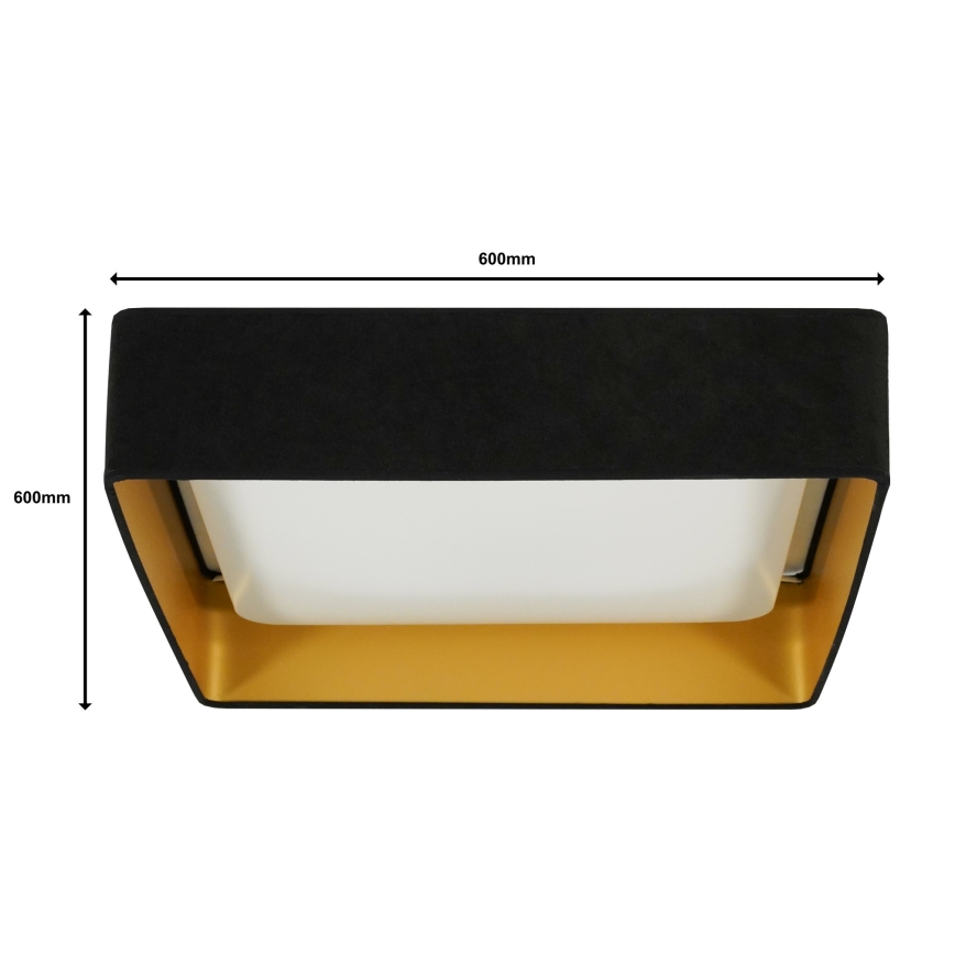 Brilagi - LED Prigušiva plafonjera VELVET SQUARE SMART LED/36W/230V 2700-6500K Wi-Fi Tuya + Daljinski upravljač crno
