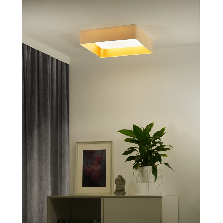 Brilagi - LED Prigušiva plafonjera VELVET SQUARE SMART LED/36W/230V 2700-6500K Wi-Fi Tuya + Daljinski upravljač kremasta