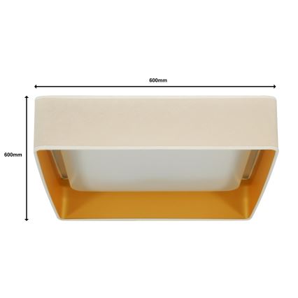 Brilagi - LED Prigušiva plafonjera VELVET SQUARE SMART LED/36W/230V 2700-6500K Wi-Fi Tuya + Daljinski upravljač kremasta