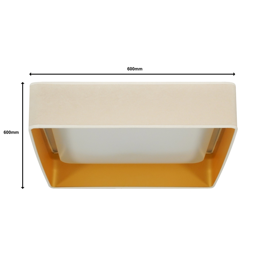 Brilagi - LED Prigušiva plafonjera VELVET SQUARE SMART LED/36W/230V 2700-6500K Wi-Fi Tuya + Daljinski upravljač kremasta