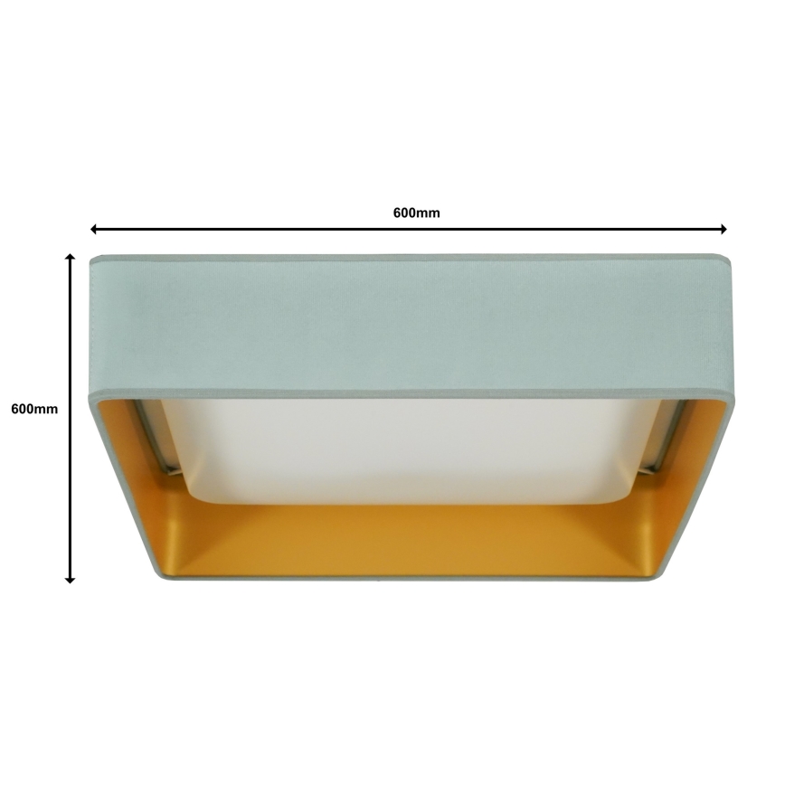Brilagi - LED Prigušiva plafonjera VELVET SQUARE SMART LED/36W/230V 2700-6500K Wi-Fi Tuya + Daljinski upravljač menta
