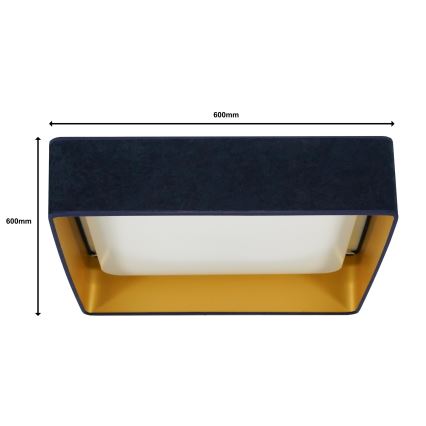 Brilagi - LED Prigušiva plafonjera VELVET SQUARE SMART LED/36W/230V 2700-6500K Wi-Fi Tuya + Daljinski upravljač tamno plavi