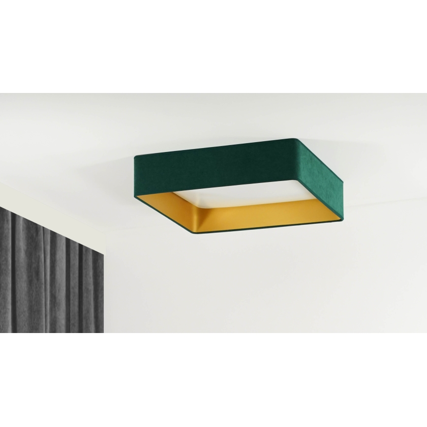 Brilagi - LED Prigušiva plafonjera VELVET SQUARE SMART LED/36W/230V 2700-6500K Wi-Fi Tuya + Daljinski upravljač zelena