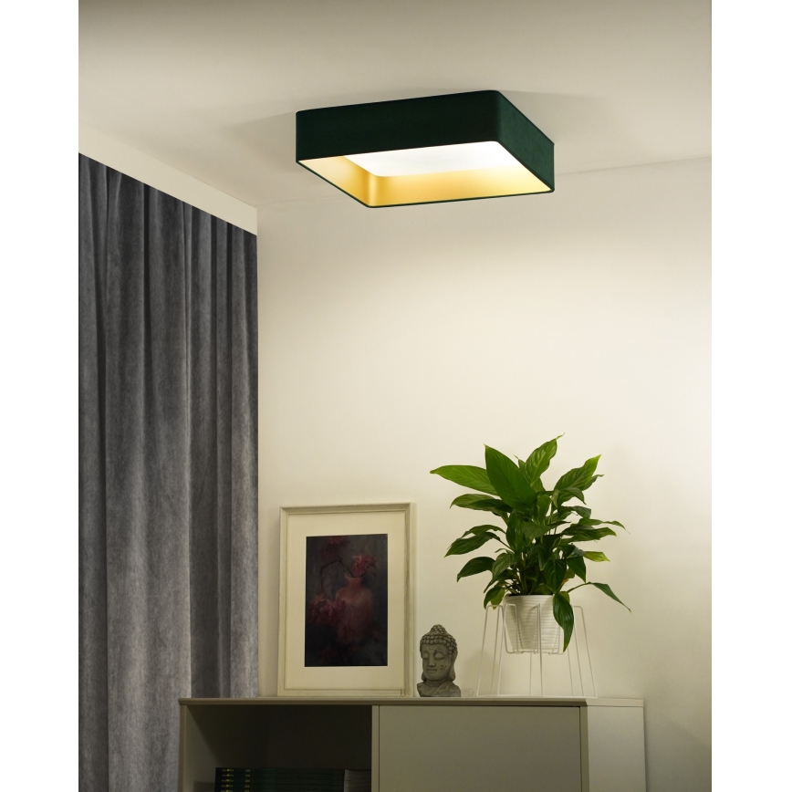 Brilagi - LED Prigušiva plafonjera VELVET SQUARE SMART LED/36W/230V 2700-6500K Wi-Fi Tuya + Daljinski upravljač zelena