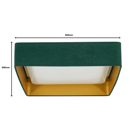 Brilagi - LED Prigušiva plafonjera VELVET SQUARE SMART LED/36W/230V 2700-6500K Wi-Fi Tuya + Daljinski upravljač zelena