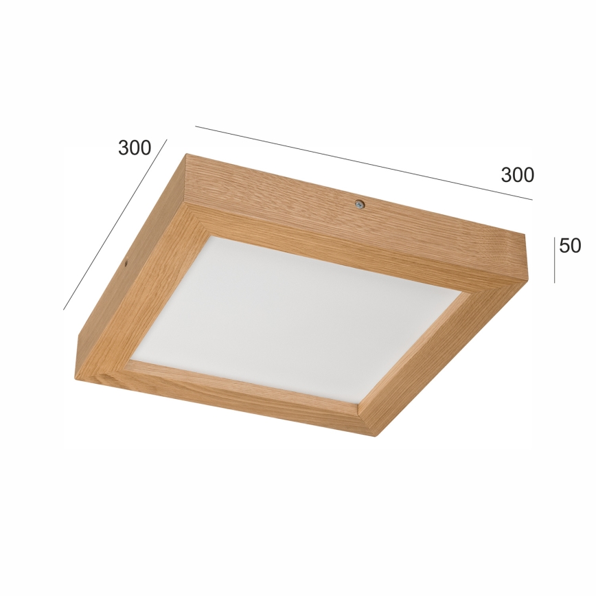 Brilagi - LED Prigušiva plafonjera za kupatilo WOODY FRAME LED/24W/230V hrast 30x30 cm 3000-6000K IP44 + Daljinski upravljač