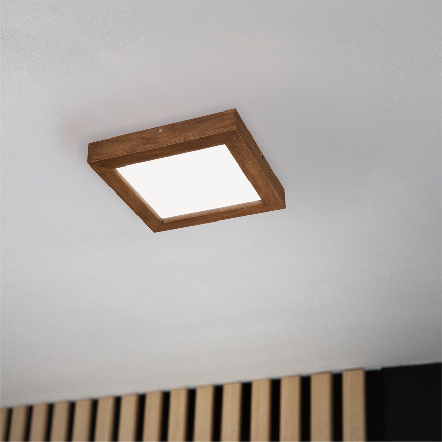 Brilagi - LED Prigušiva plafonjera za kupatilo WOODY FRAME LED/24W/230V hrast trešnja 30x30 cm 3000-6000K IP44 + Daljinski upravljač