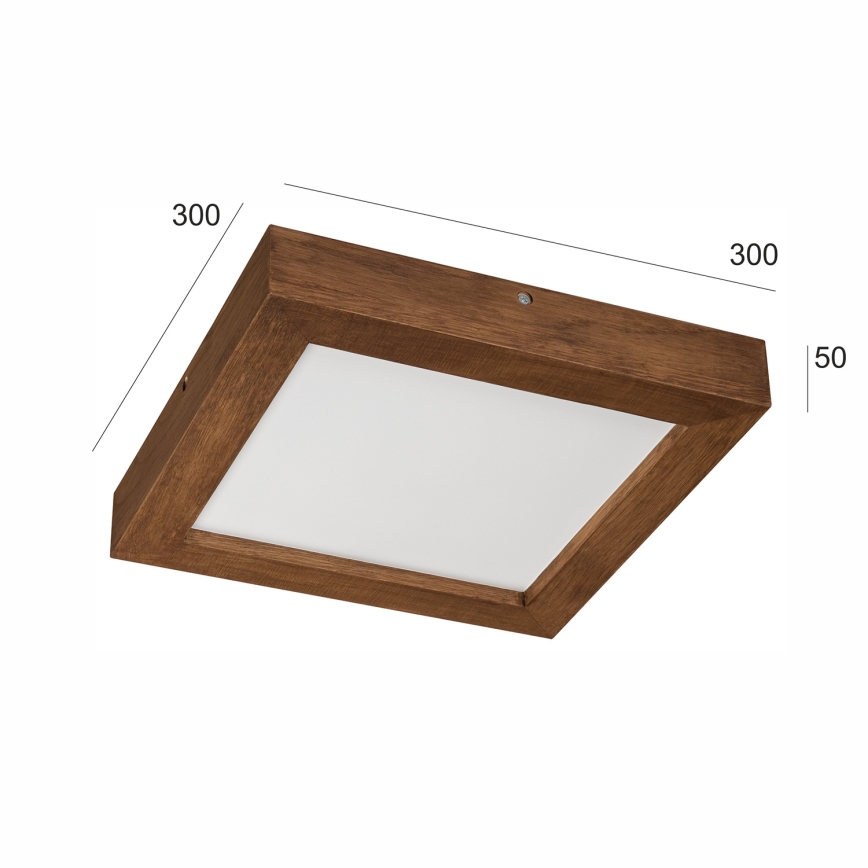 Brilagi - LED Prigušiva plafonjera za kupatilo WOODY FRAME LED/24W/230V hrast trešnja 30x30 cm 3000-6000K IP44 + Daljinski upravljač