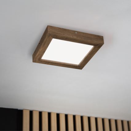 Brilagi - LED Prigušiva plafonjera za kupatilo WOODY FRAME LED/24W/230V hrast 30x30 cm 3000-6000K IP44 + Daljinski upravljač