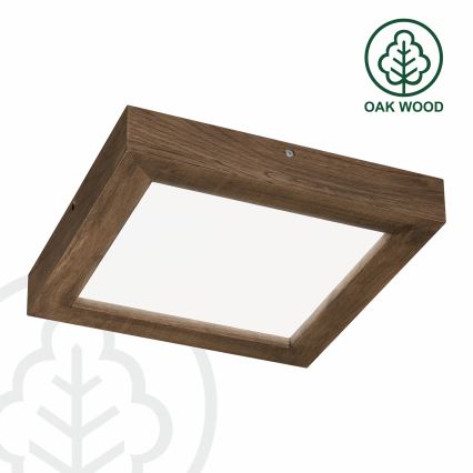 Brilagi - LED Prigušiva plafonjera za kupatilo WOODY FRAME LED/24W/230V hrast 30x30 cm 3000-6000K IP44 + Daljinski upravljač