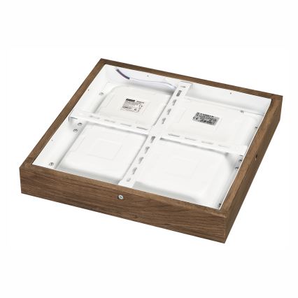 Brilagi - LED Prigušiva plafonjera za kupatilo WOODY FRAME LED/24W/230V hrast 30x30 cm 3000-6000K IP44 + Daljinski upravljač