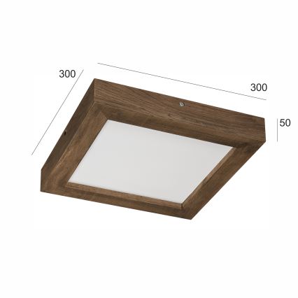 Brilagi - LED Prigušiva plafonjera za kupatilo WOODY FRAME LED/24W/230V hrast 30x30 cm 3000-6000K IP44 + Daljinski upravljač