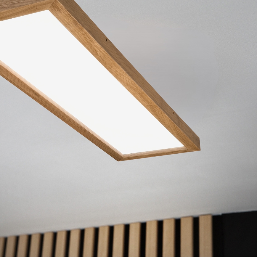 Brilagi - LED Prigušiva plafonjera za kupatilo WOODY FRAME LED/50W/230V hrast 120x30 cm 3000-6000K IP44 + Daljinski upravljač