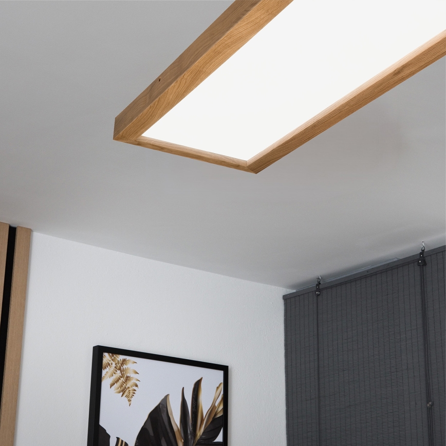 Brilagi - LED Prigušiva plafonjera za kupatilo WOODY FRAME LED/50W/230V hrast 120x30 cm 3000-6000K IP44 + Daljinski upravljač