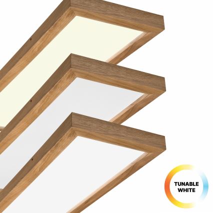 Brilagi - LED Prigušiva plafonjera za kupatilo WOODY FRAME LED/50W/230V hrast 120x30 cm 3000-6000K IP44 + Daljinski upravljač