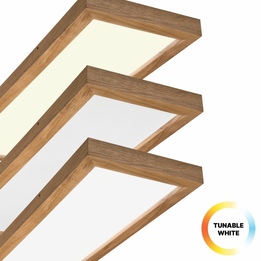 Brilagi - LED Prigušiva plafonjera za kupatilo WOODY FRAME LED/50W/230V hrast 120x30 cm 3000-6000K IP44 + Daljinski upravljač