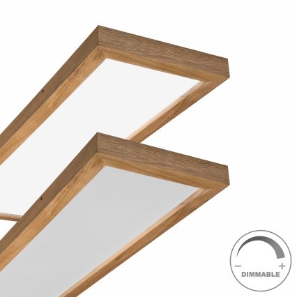 Brilagi - LED Prigušiva plafonjera za kupatilo WOODY FRAME LED/50W/230V hrast 120x30 cm 3000-6000K IP44 + Daljinski upravljač