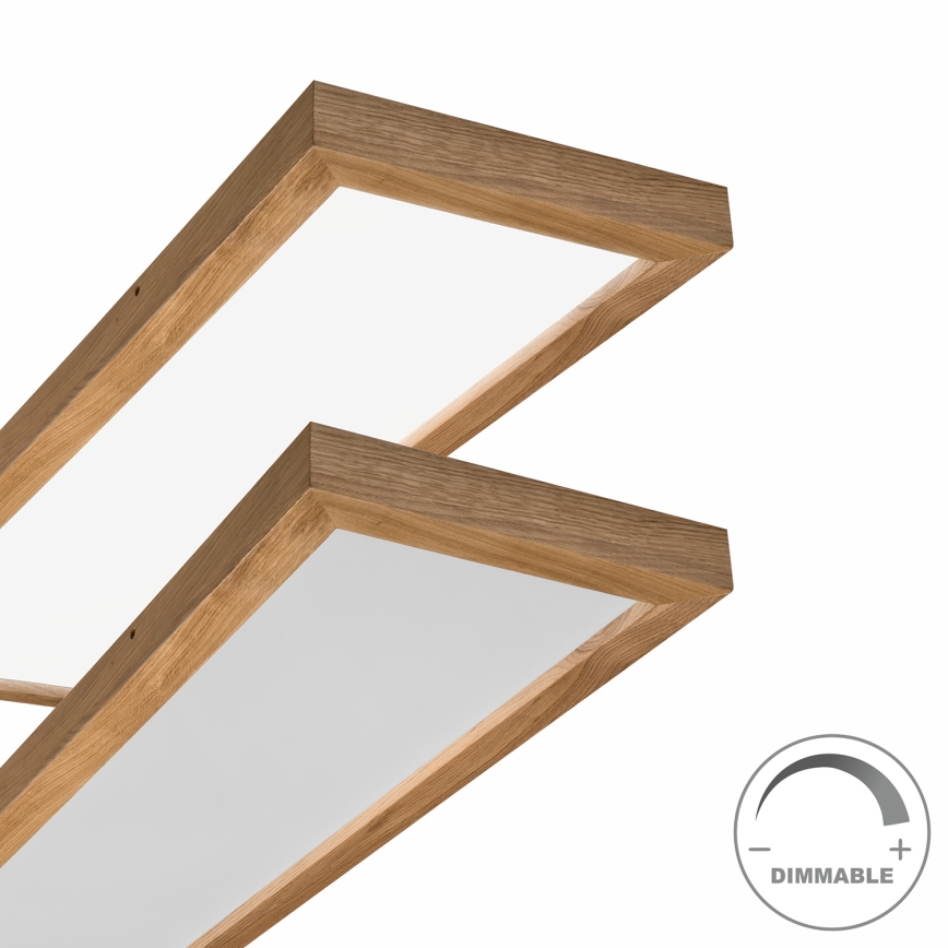 Brilagi - LED Prigušiva plafonjera za kupatilo WOODY FRAME LED/50W/230V hrast 120x30 cm 3000-6000K IP44 + Daljinski upravljač