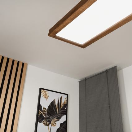 Brilagi - LED Prigušiva plafonjera za kupatilo WOODY FRAME LED/50W/230V hrast 120x30 cm 3000-6000K IP44 + Daljinski upravljač